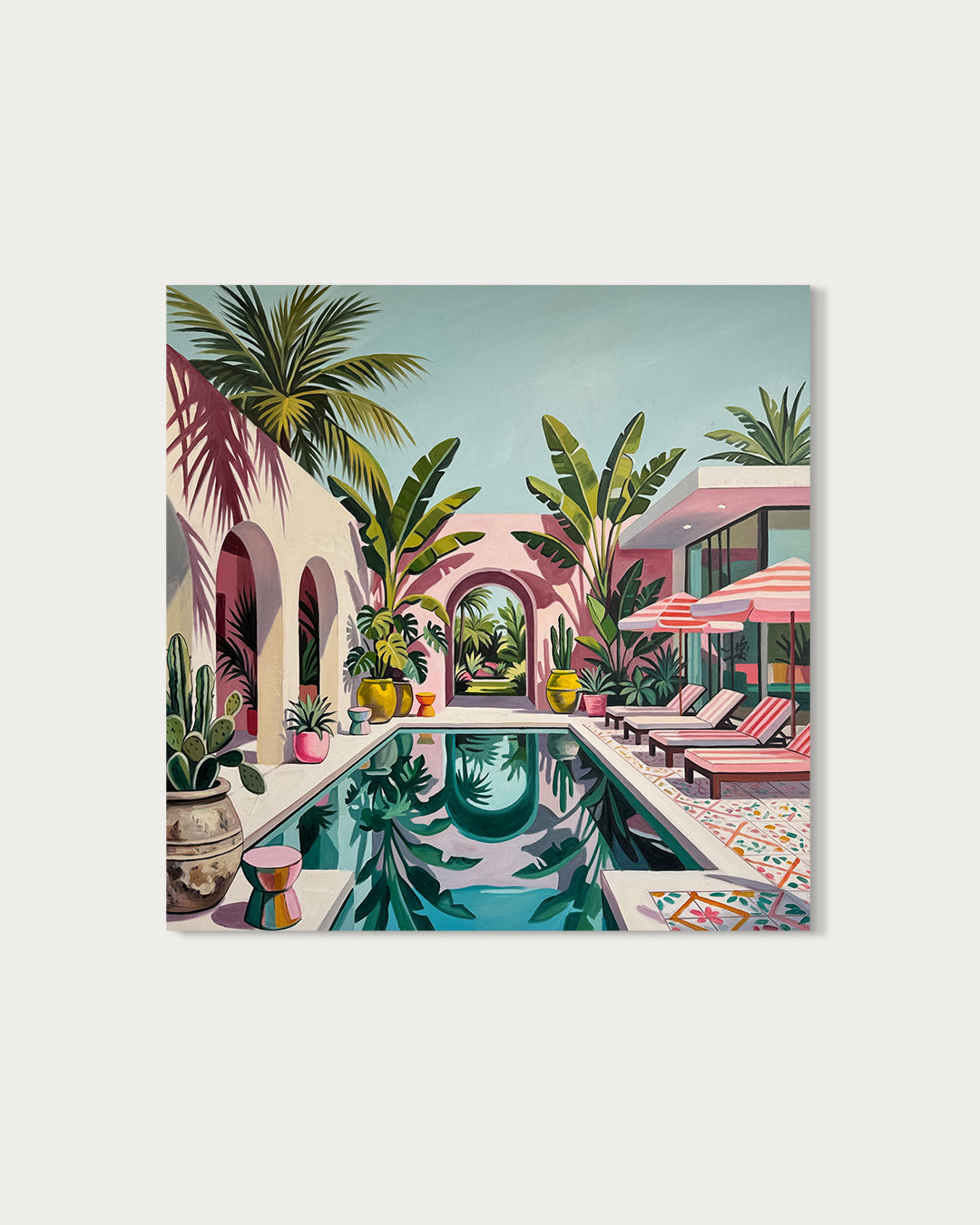 Beneath the swaying palm trees