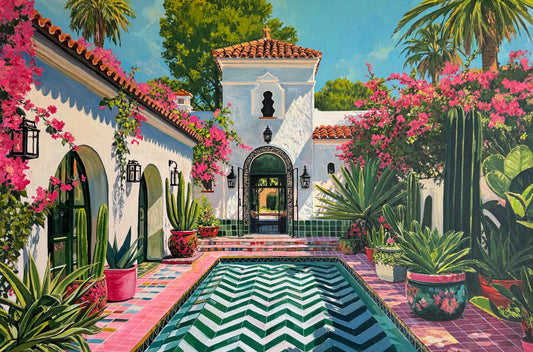 Quiet courtyard full of love