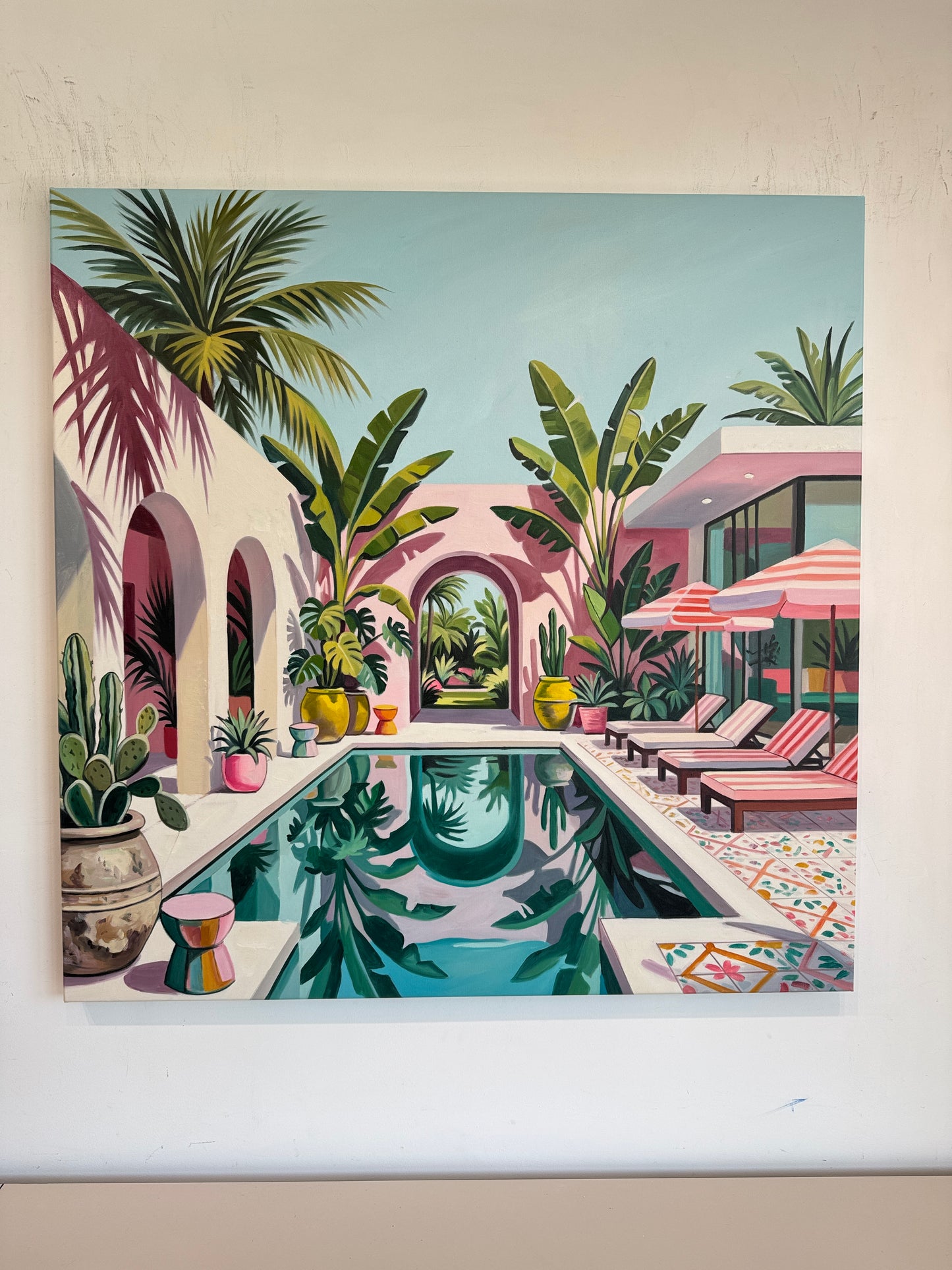 Beneath the swaying palm trees