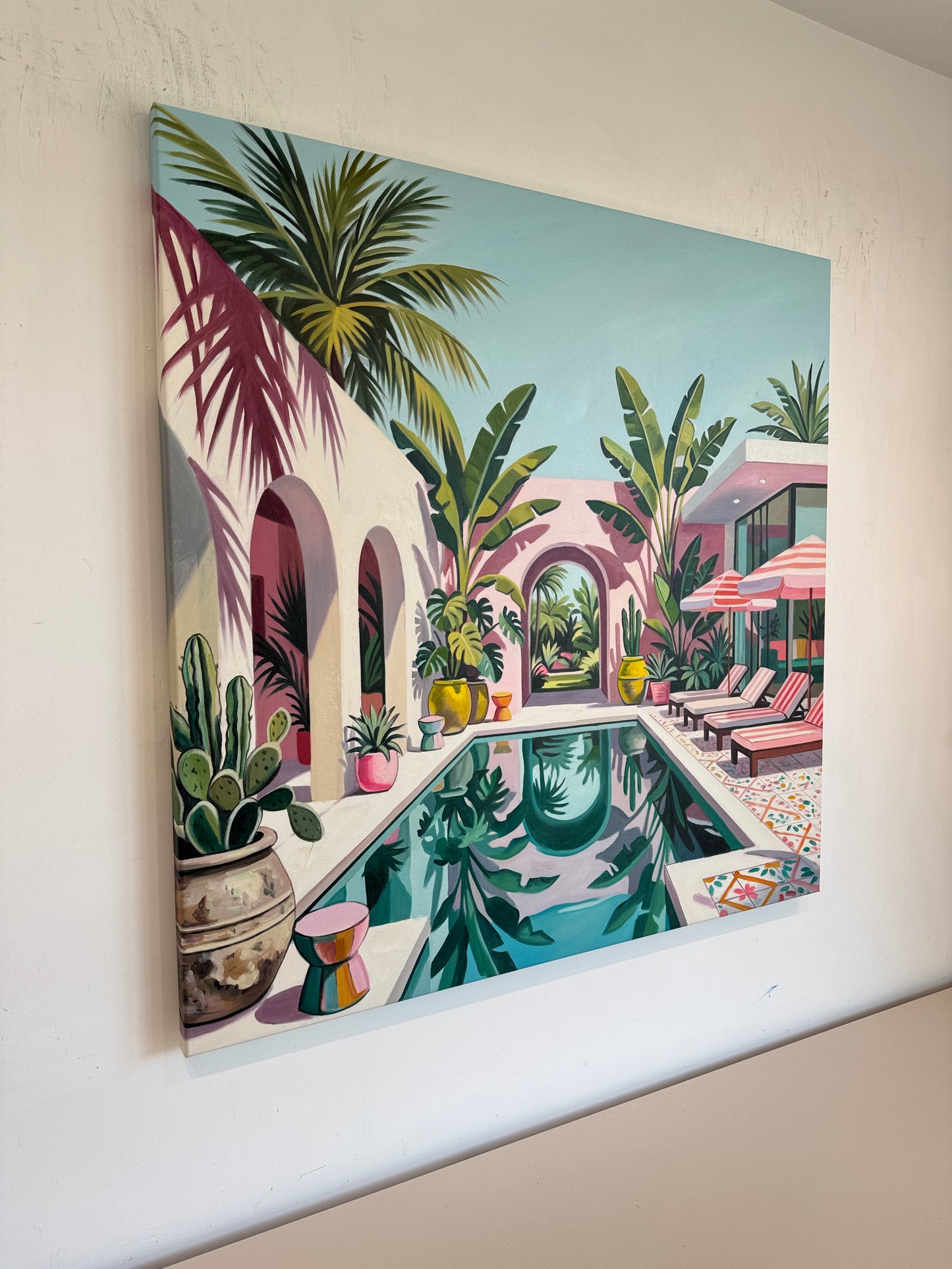 Beneath the swaying palm trees