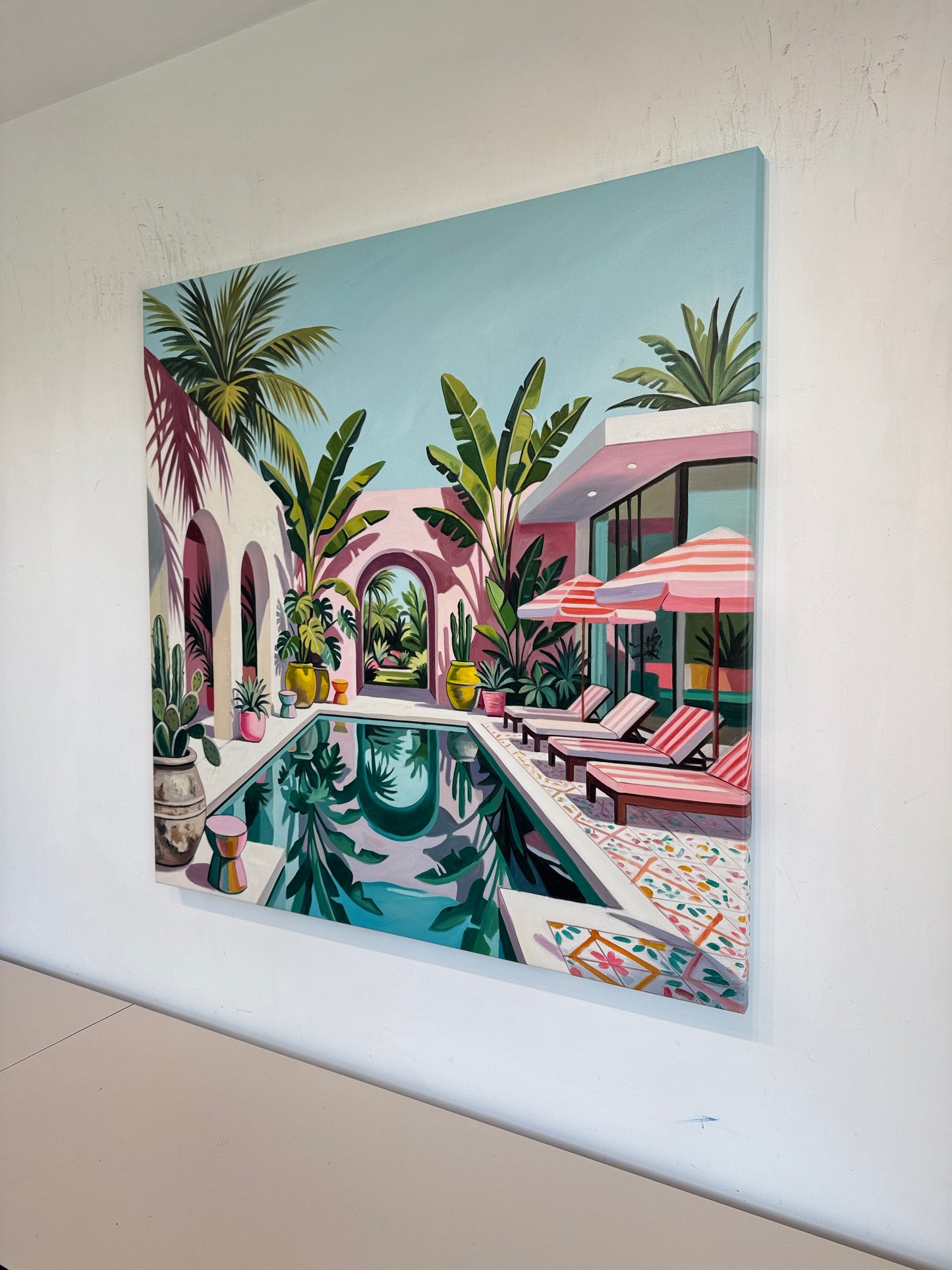 Beneath the swaying palm trees