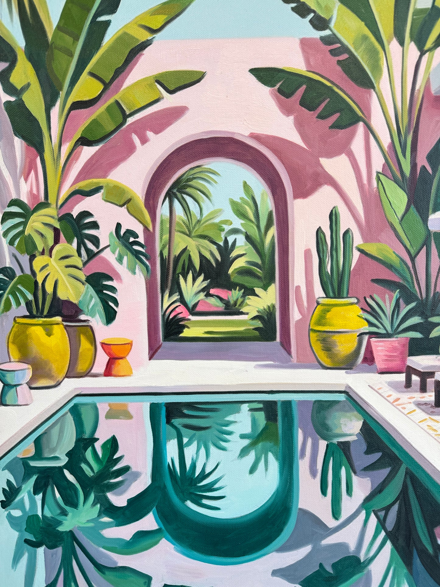 Beneath the swaying palm trees