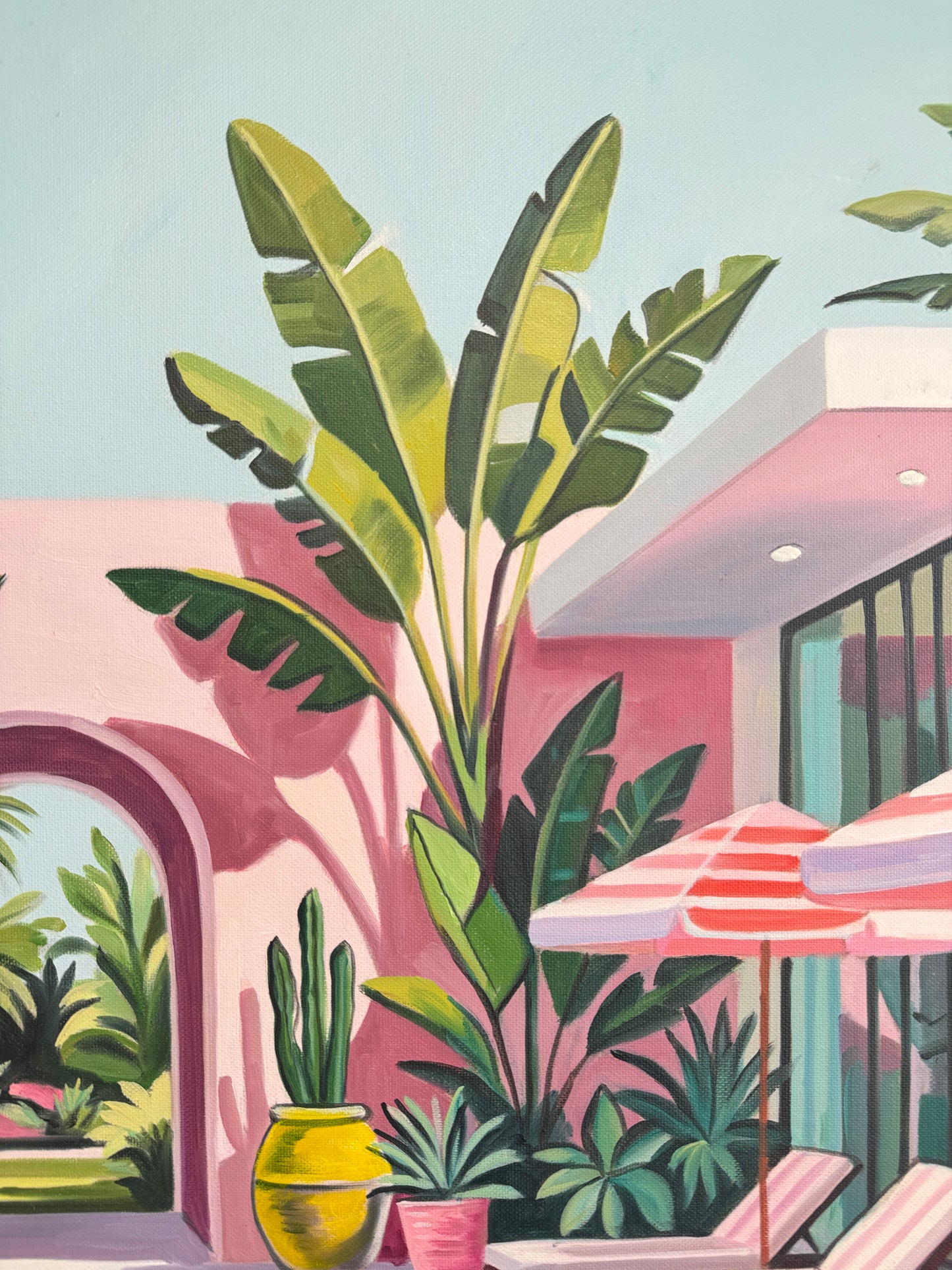 Beneath the swaying palm trees