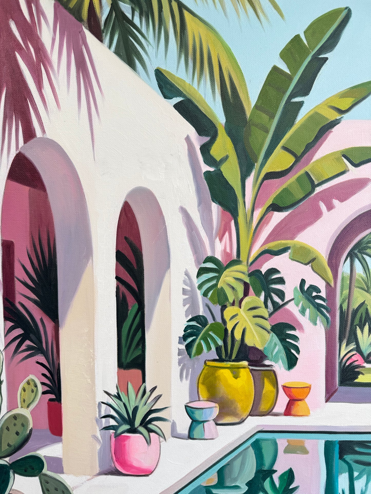 Beneath the swaying palm trees
