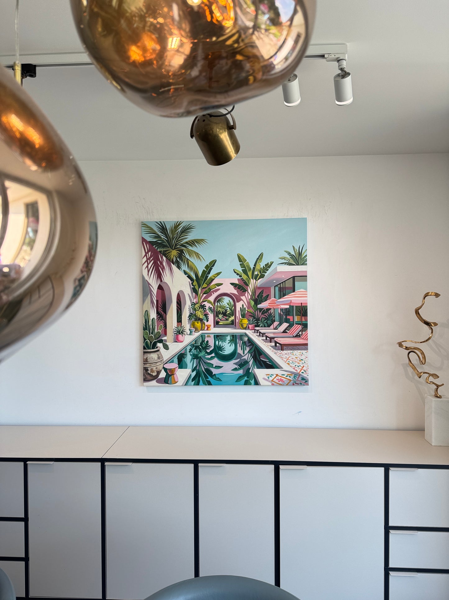 Beneath the swaying palm trees