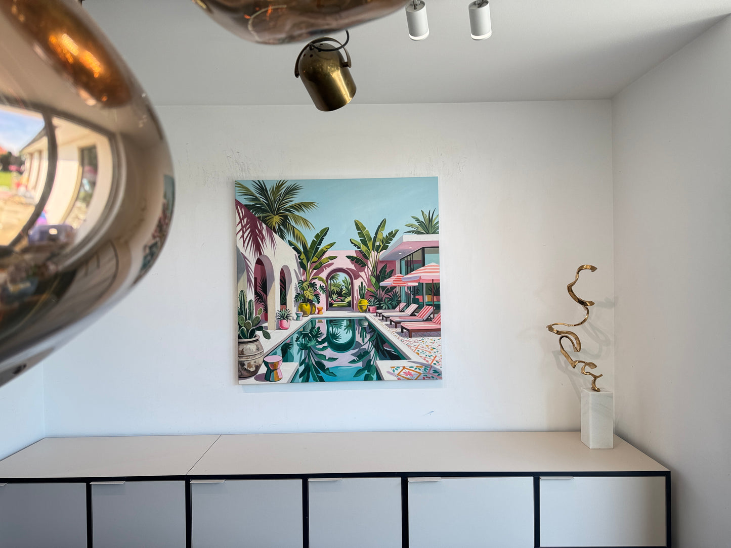 Beneath the swaying palm trees