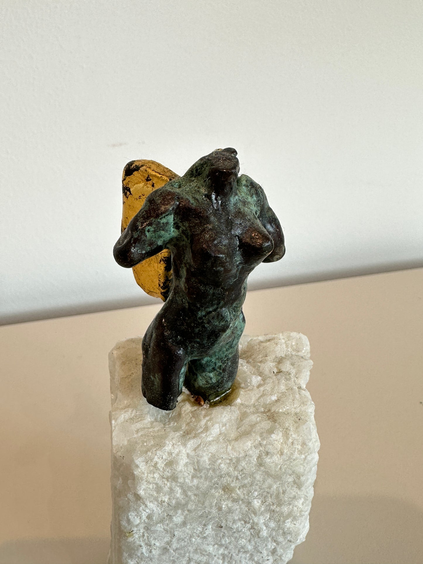 Tiny Nike with golden wings Bronze - Shipping