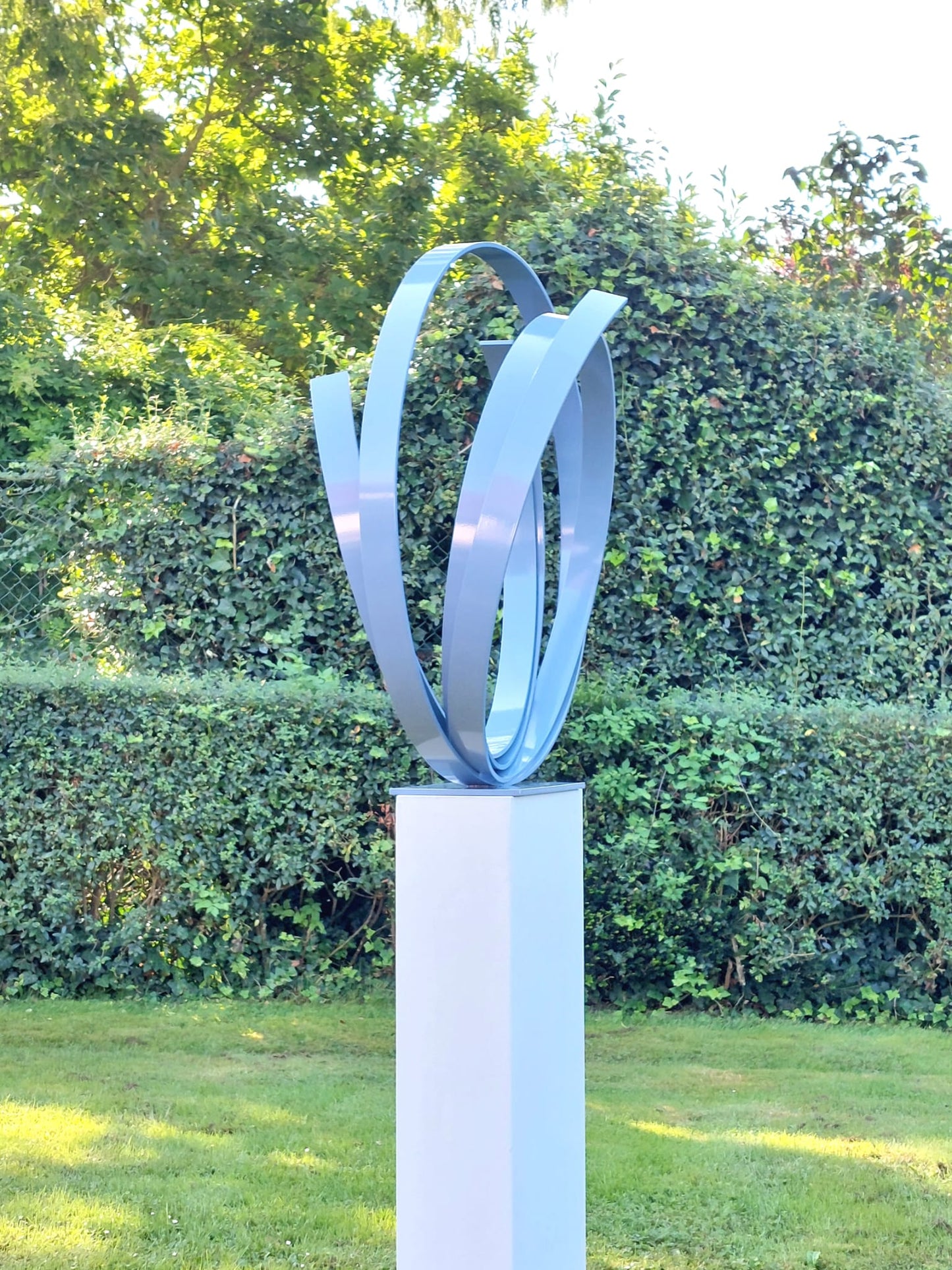 Blue Steel Orbit Sculpture - Kuno Vollet