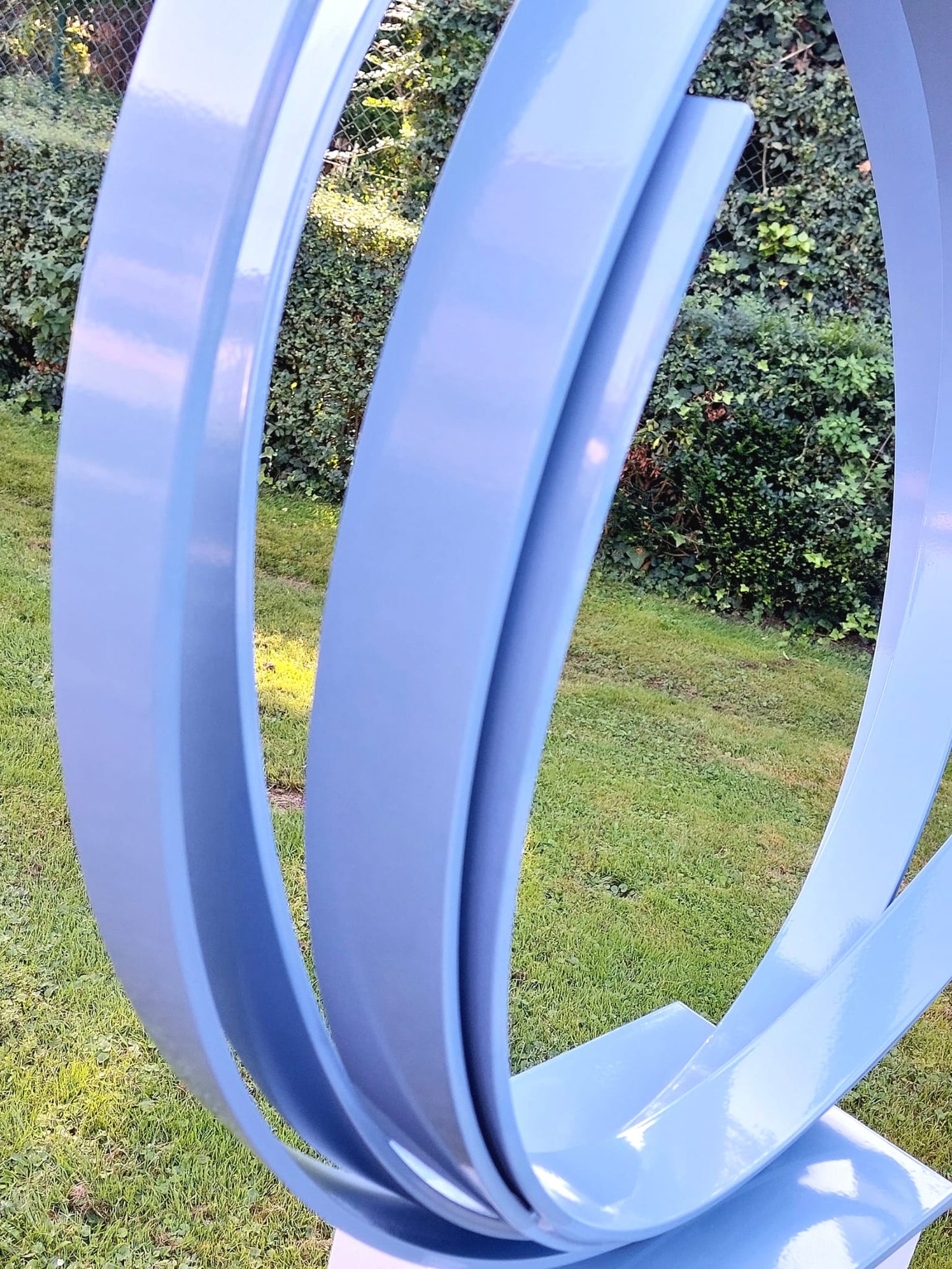 Blue Steel Orbit Sculpture - Kuno Vollet