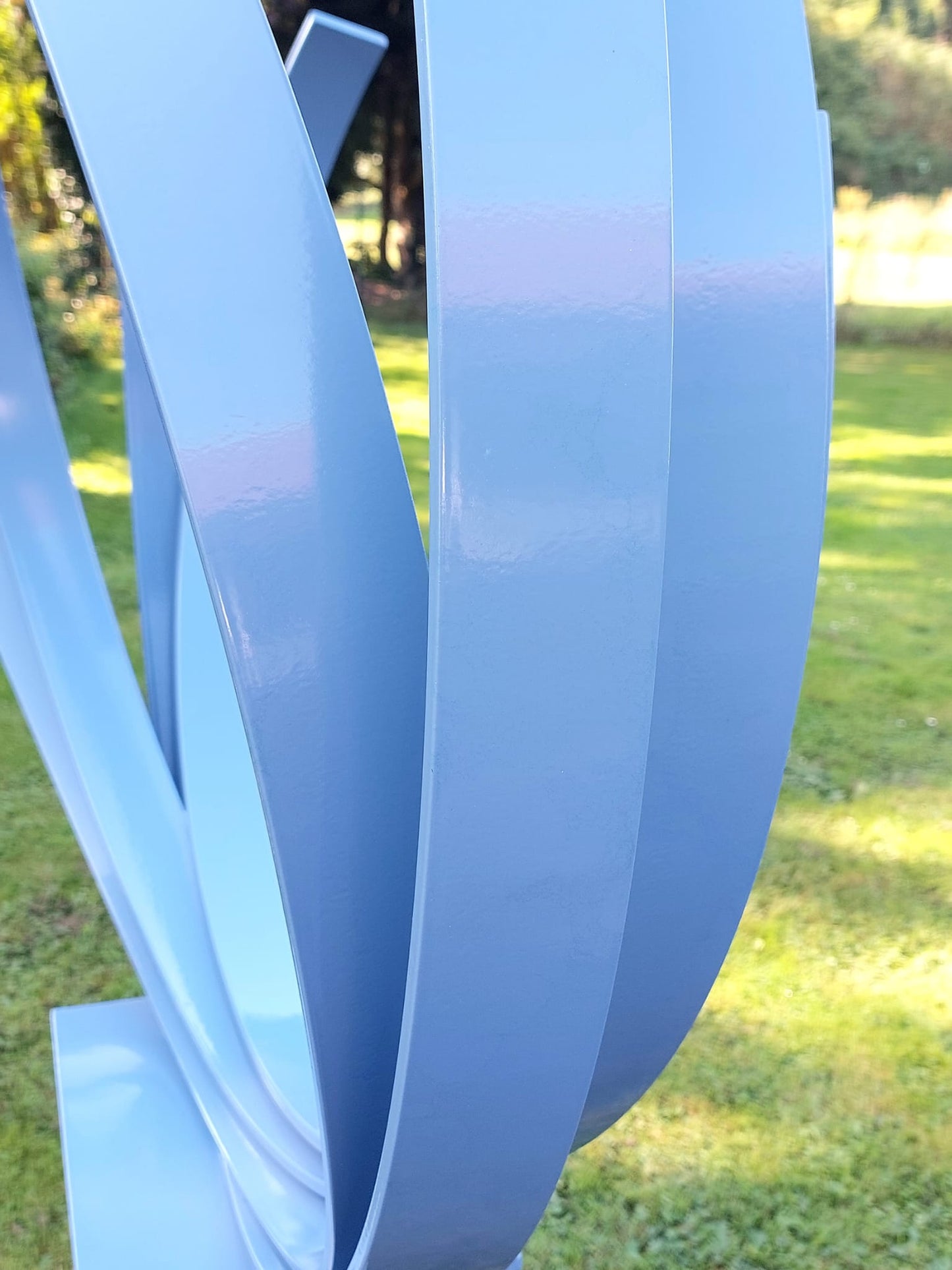 Blue Steel Orbit Sculpture - Kuno Vollet