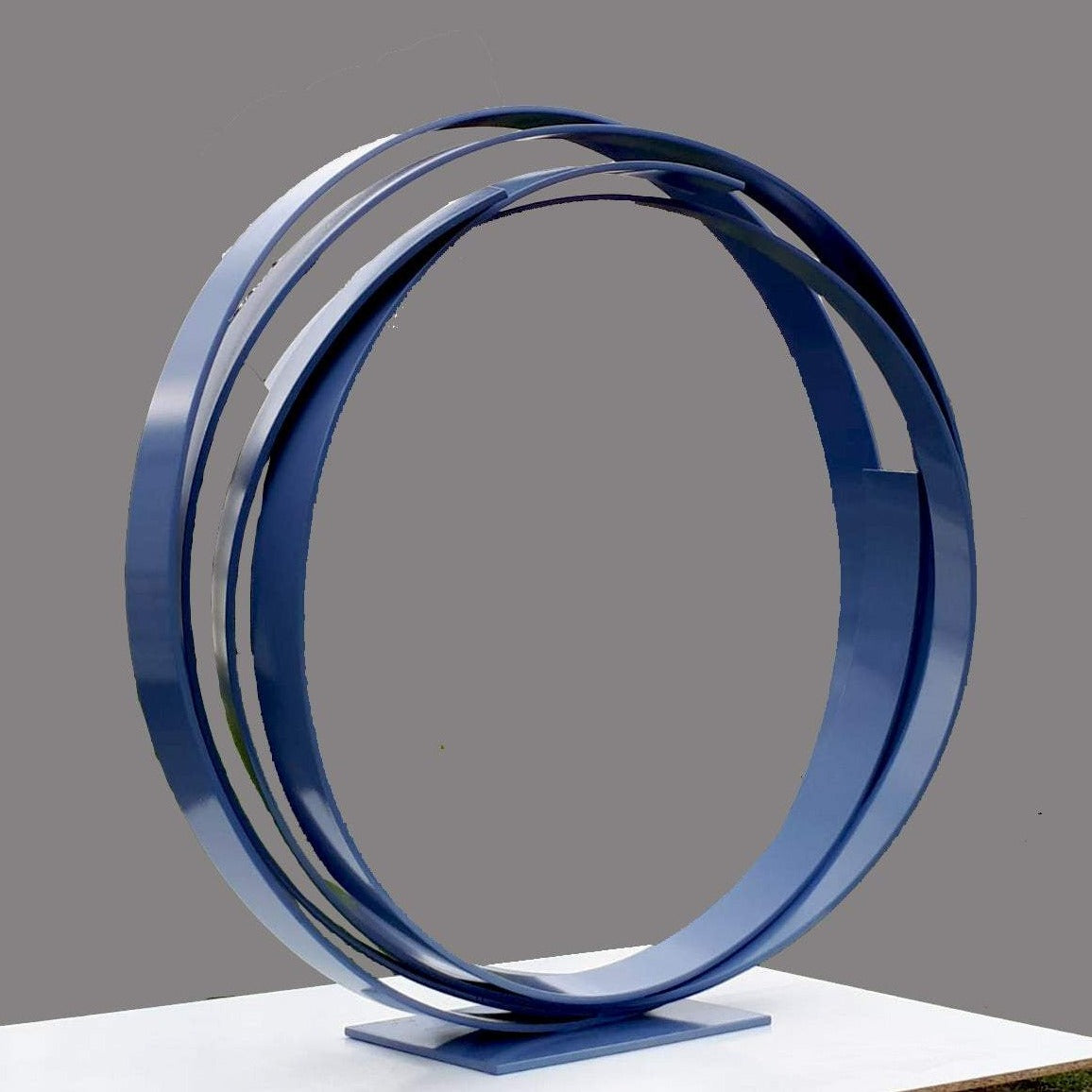 Blue Steel Orbit Sculpture - Kuno Vollet