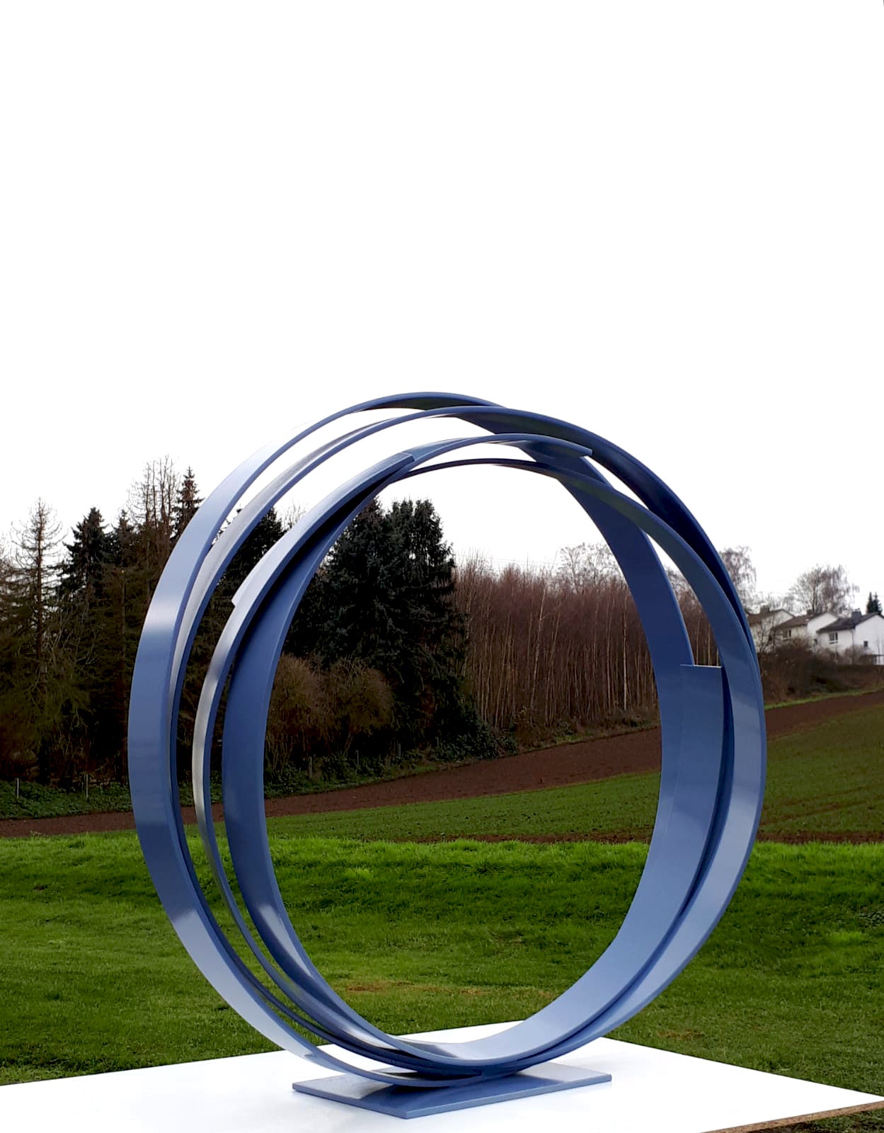 Blue Steel Orbit Sculpture - Kuno Vollet