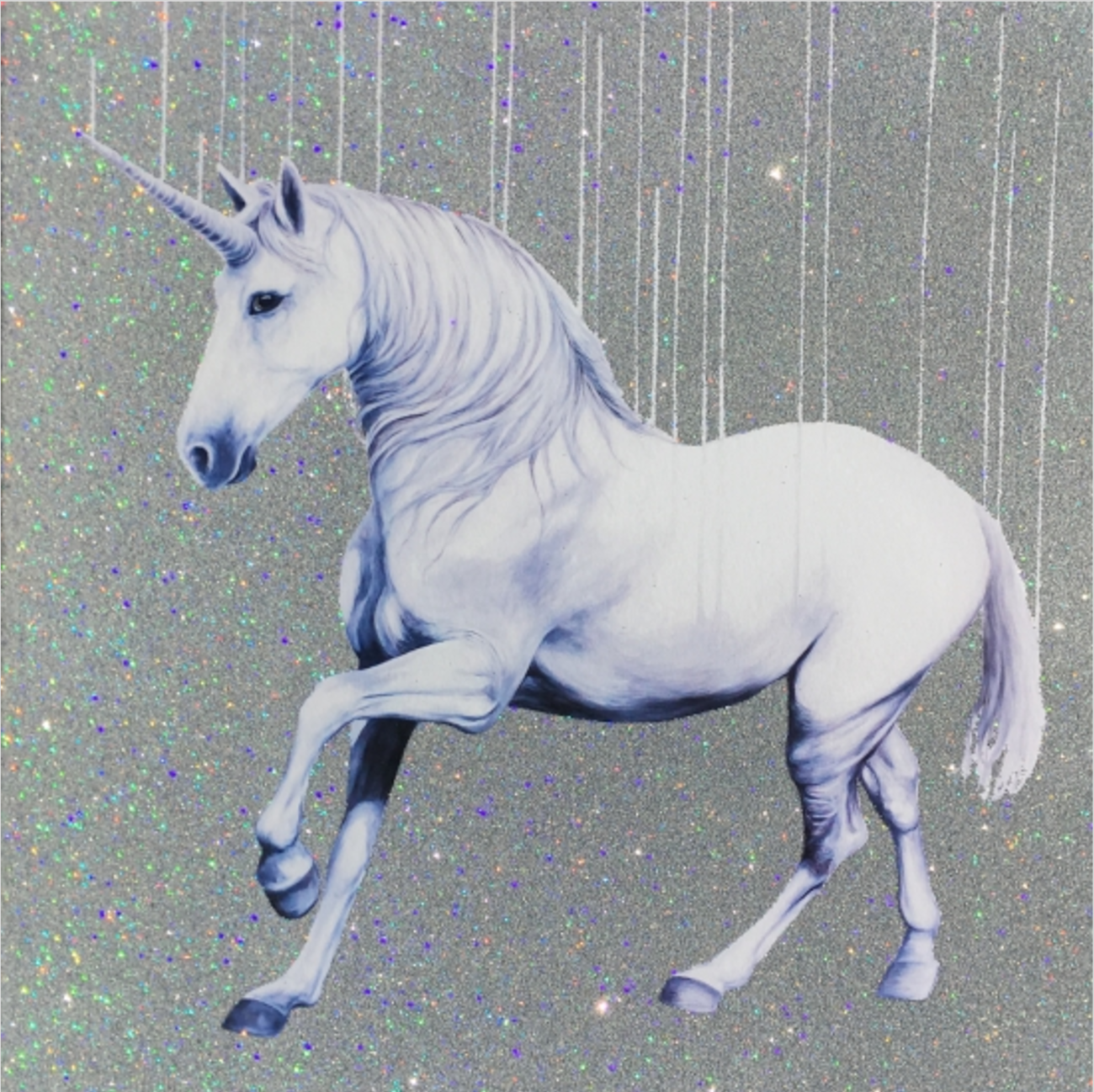 Fuck Reality – Holographic Silver (Mini Print) - Louise McNaught